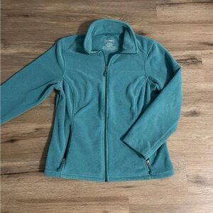 L.L. Bean Women's Teal Fleece Utility Jacket